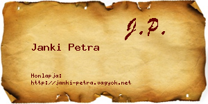 Janki Petra névjegykártya